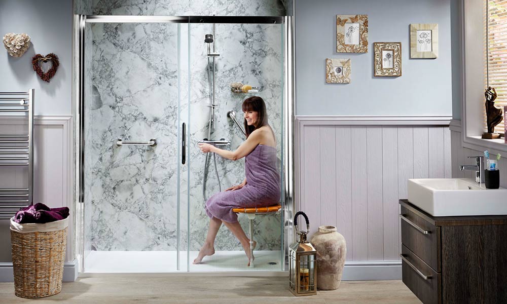 Superior walk-in shower